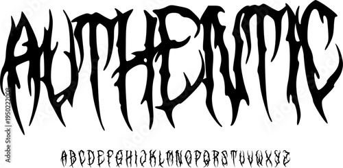 Authentic Extreme Gothic Horror Font – Sharp Thorny Display Typeface with Twisted Spiky Letterforms for Black Metal Logos, Dark Fantasy Posters, Occult Artwork, Horror Titles & Aggressive Gothic