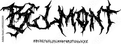 Belmont Extreme Thorn Gothic Font – Brutal Spiky Black Metal Display Typeface with Chaotic Branch Letterforms for Metal Band or Dark Fantasy Posters Artwork, Horror Titles & Aggressive Gothic