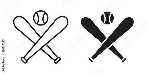 Baseball icon line vector illustration in solid color design