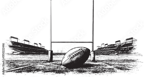 American football goalposts, minimalist vector illustration
