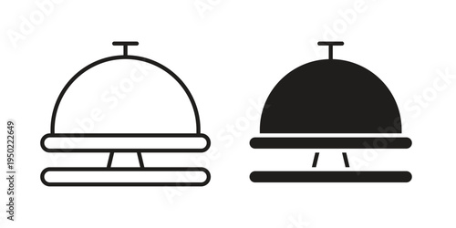 Bell concierge icon line vector illustration in solid color design