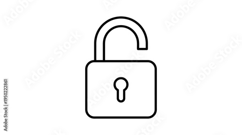 Prompt: Unlocked padlock icon symbolizing access, openness, and security status.