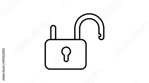 Prompt: Unlocked padlock icon symbolizing access, openness, and security status.