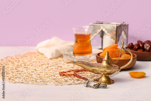 Aladdin lamp, prayer beads ...