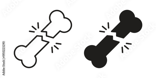 Bone break icon line vector illustration in solid color design