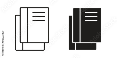 Book copy icon line vector illustration in solid color design