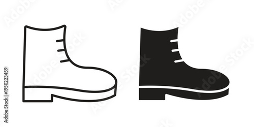 Boot icon line vector illustration in solid color design