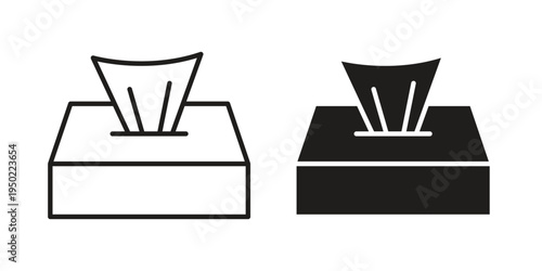 Box tissue icon line vector illustration in solid color design