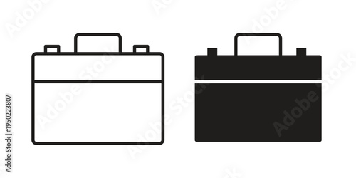 Briefcase icon line vector illustration in solid color design