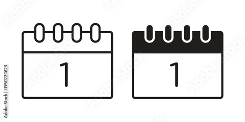 Calendar day icon line vector illustration in solid color design