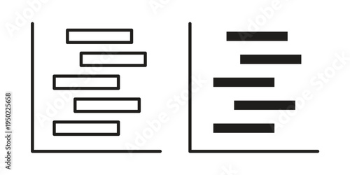 Chart gantt icon line vector illustration in solid color design