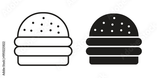 Cheese burger icon line vector illustration in solid color design
