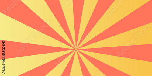 Bright summer sunburst background, warm yellow and coral tones with smooth gradient effect