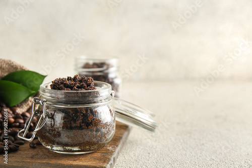 Composition with jar of cof...