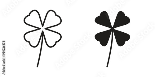 Clover icon line vector illustration in solid color design