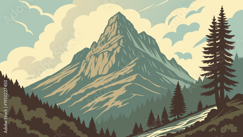vector illustration of forest landscape
