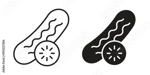 Cucumber icon line vector illustration in solid color design