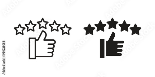 Customer review icon line vector illustration in solid color design