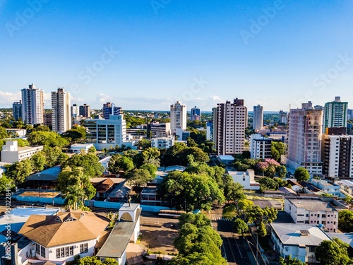 Foz do Iguaçu - aerial view of the city center of Foz do Iguaçu