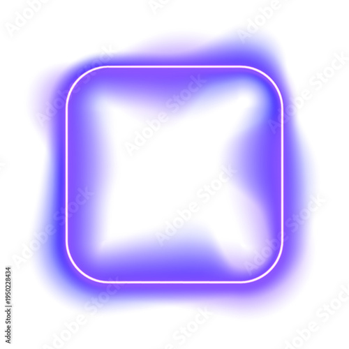 Abstract luminous gradient square radiates soft colorful light around edges. Smooth mesh transitions create vibrant digital feel. Stylish PNG design object.