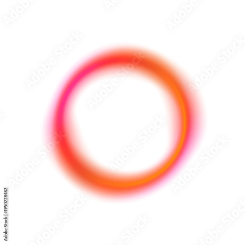 Glowing neon circle frame in purple and pink gradient. PNG illustration emphasizes luminous edges and soft radiant lighting. Perfect for futuristic posters and banners.