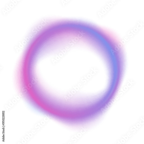 Bright neon ring with electric blue and violet glow. PNG illustration highlights smooth luminous edges and subtle gradient shading. Perfect for futuristic digital graphics.