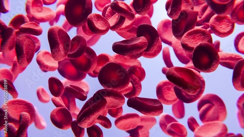 group of visualization red blood cell flow  footage, 3d illustration rendering 