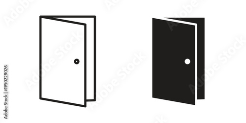 Door open icon line vector illustration in solid color design