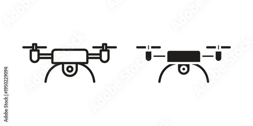Drone icon line vector illustration in solid color design