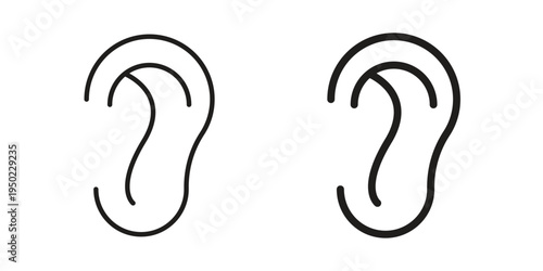 Ear icon line vector illustration in solid color design