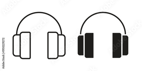Ear muffs icon line vector illustration in solid color design
