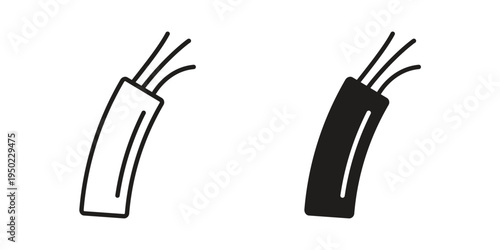 Electric cable icon line vector illustration in solid color design