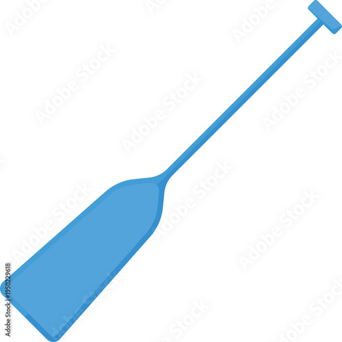 Blue Oar Flat Illustration Isolated on White Background