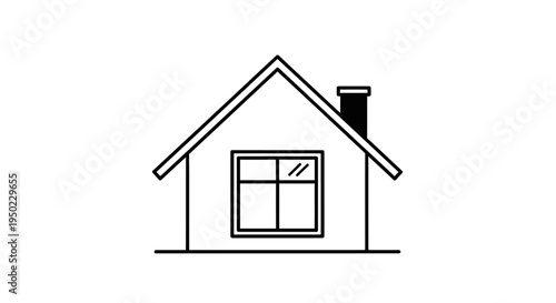 Vector house icon illustration featuring a modern residential home design with a red roof and blue door on a white background for real estate business and property construction symbols