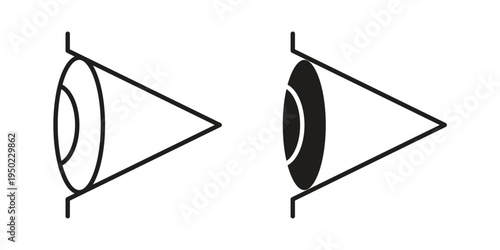 Eye side icon line vector illustration in solid color design