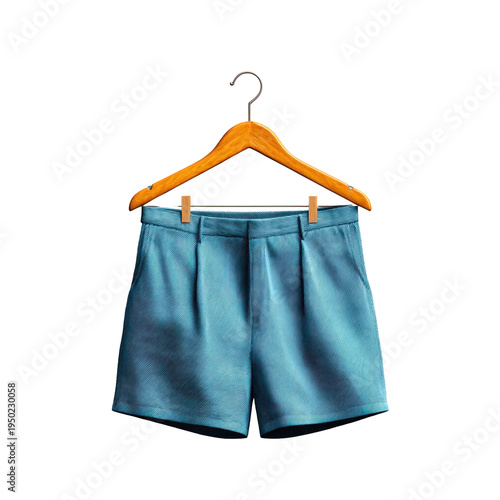 Summer fashion showcase stylish shorts on hanger clothing display