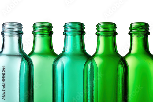 Clean empty glass bottles displayed studio setting product photography minimalist approach