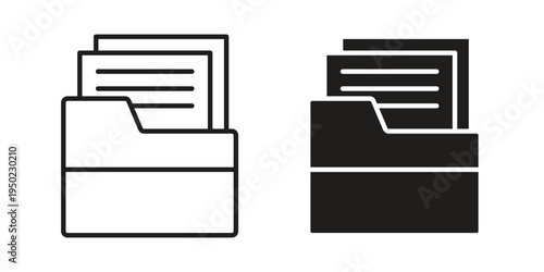File Folder icon line vector illustration in solid color design