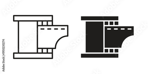 Film canister icon line vector illustration in solid color design