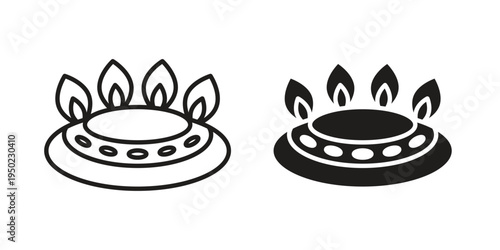 Fire burner icon line vector illustration in solid color design