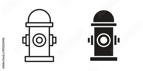 Fire hydrant icon line vector illustration in solid color design