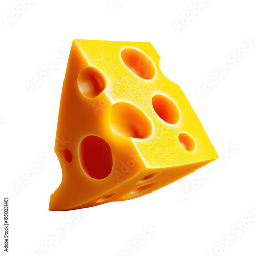 Delicious cheese slice icon isolated flat design simple style