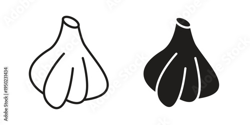 Garlic icon line vector illustration in solid color design