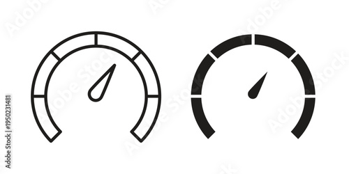 Gauge icon line vector illustration in solid color design