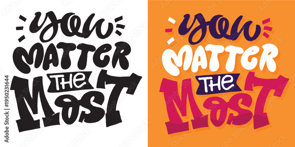 Fototapeta premium Trendy hand drawn doodle lettering quote. Lettering for t-shirt design, mug print, bag print, clothes fashion. 100% hand drawn vector image. Lettering sticker. 