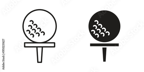 Golf ball icon line vector illustration in solid color design