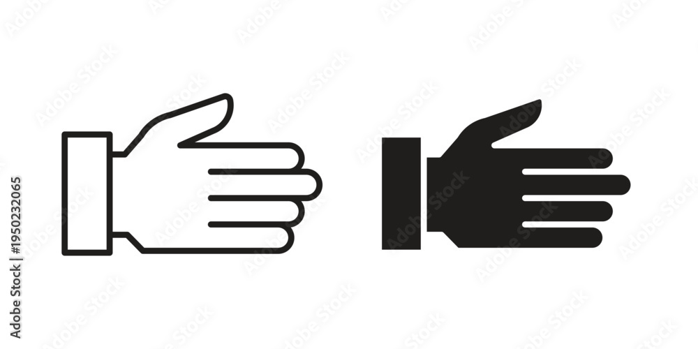Obraz premium Hand icon line vector illustration in solid color design