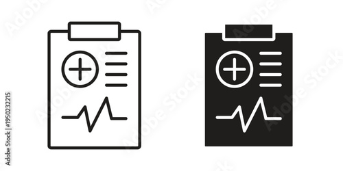 Health report icon line vector illustration in solid color design
