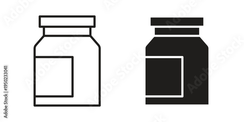 Jar icon line vector illustration in solid color design