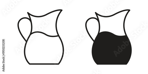 Jug icon line vector illustration in solid color design